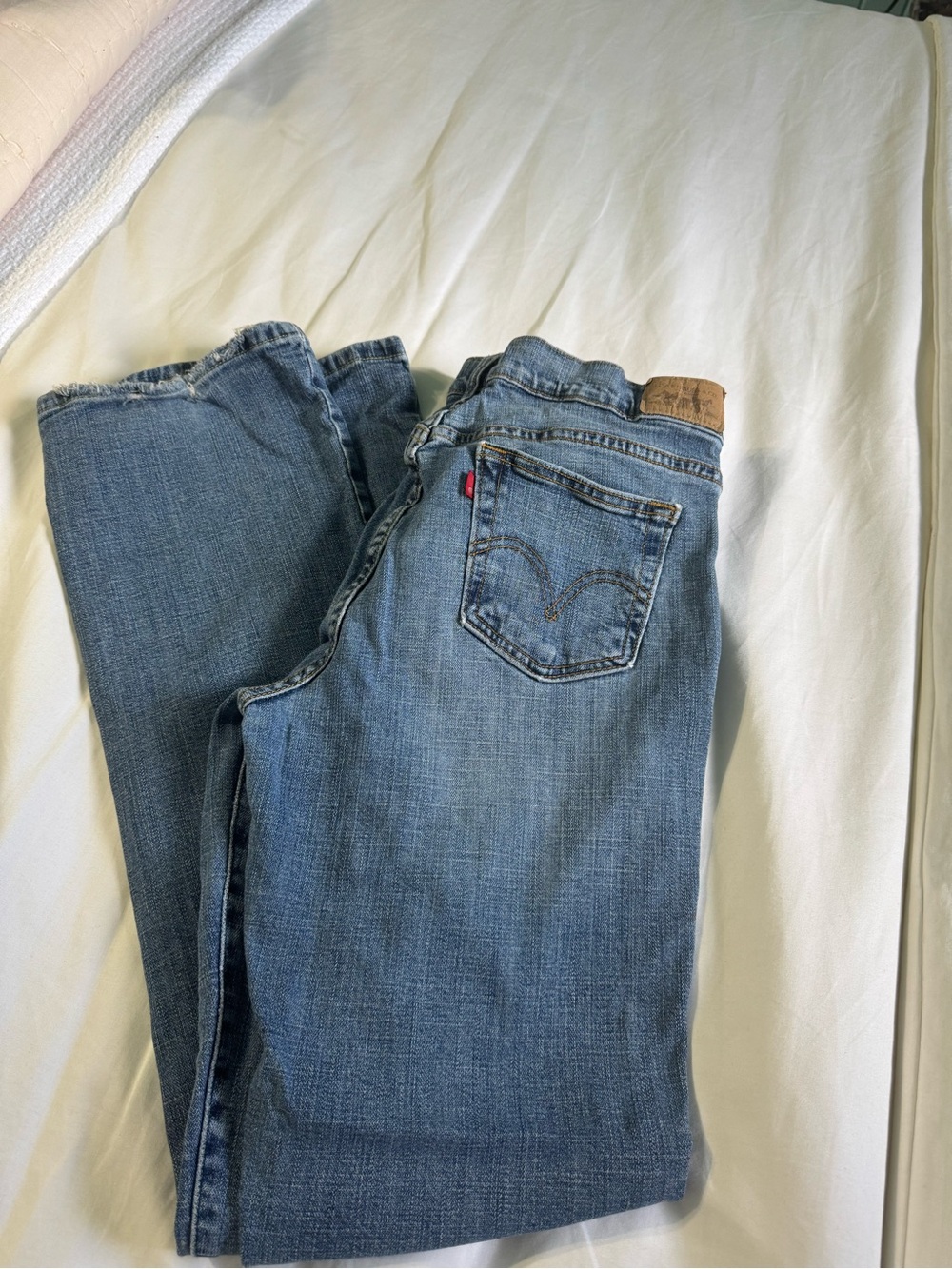 Levi's Women's Straight Leg Jeans - Medium Blue Denim 10 Long